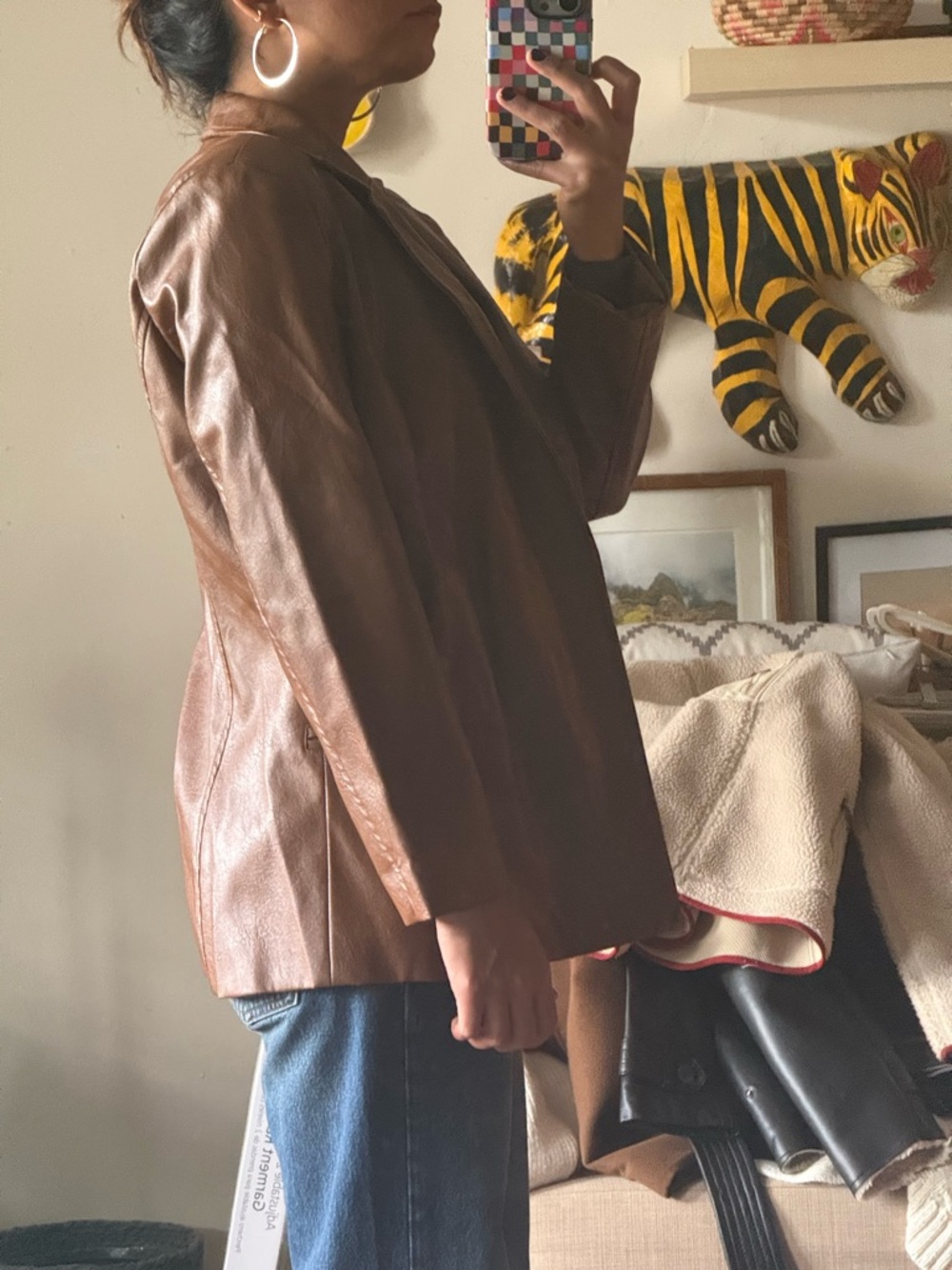 VRG GRL perfect brown vegan leather jacket - Picture 3 of 3
